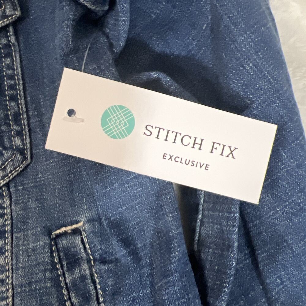 Cosmic Blue Love By Stitch Fix Denim Jean Jacket Womens XS Trucker Long Sleeve - Picture 8 of 13